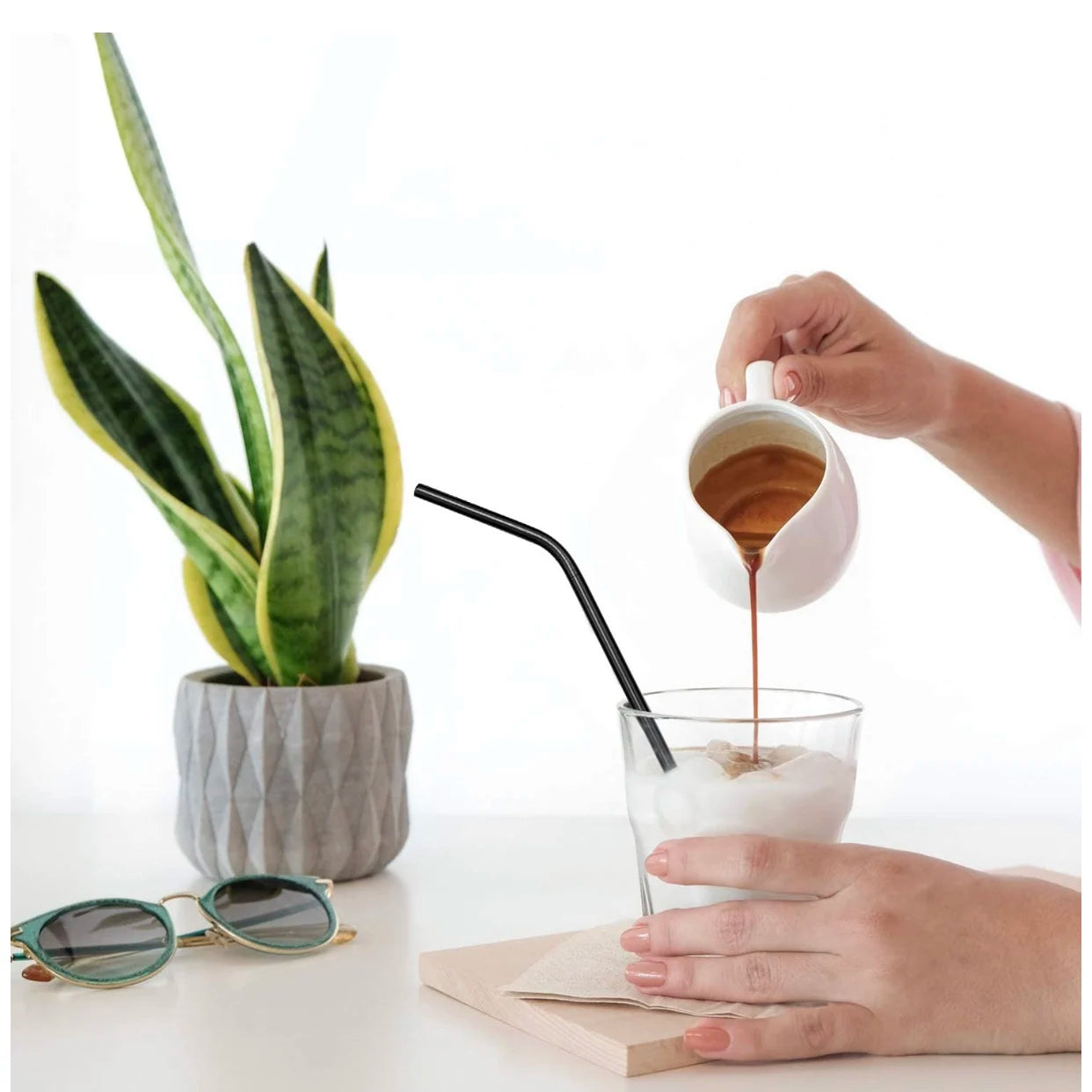 Eco-Friendly Reusable 304 Stainless Steel Drink Straws Metal Accessory for Drinkware