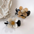 MIO Elegant Women Flower Hair Claw Clip Hollow Banana Clip Hair Accessories Korea Plastic Hair Clip for Girls Ponytail Holder