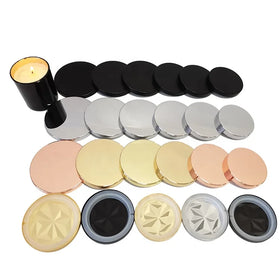 Wholesale Metal Candle Flat Lids for Glass Candle Jars Containers Black Silver Gold Rose Gold Caps Covers for Luxury Candles