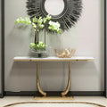 Modern Luxury Gold Stainless Steel Marble Top Console Table Storage for Home Hotel Villa Supermarket Living Room Hallway Use