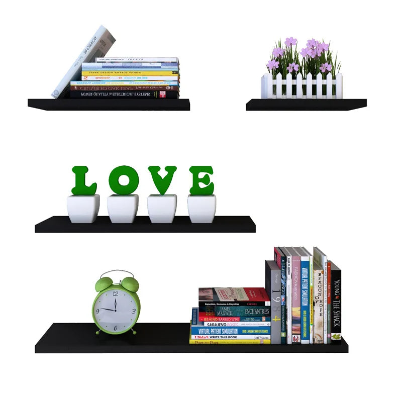 Wooden One-line Partition Board Wall Partition Rack Set-top Box Shelf Wardrobe Layer Board Rectangular Wall Storage Rack