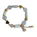 Natural Stone Multicolor Single Ring Crystal Bracelet Original Design Crystal Bear Bracelet
