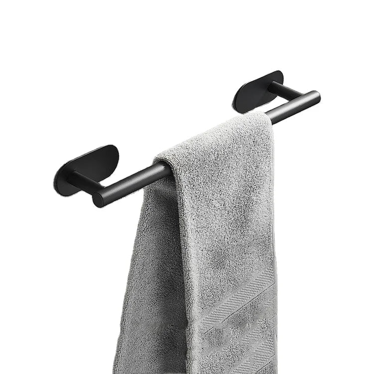 Adhesive Modern Brushed Stainless Steel Corner Bathroom Dual Tier Towel Bar Wall Mount Towel Hanger Rack