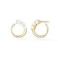 LOZRUNVE 18k Gold Luxury Elegant Diamond CZ Circle Stud Earring 925 Sterling Silver