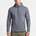 Custom Men's Quarter Zip Hoodie Performance 1/4 Zip Pullover Sweatshirt Contrast Piping Activewear Hooded for Gym & Golf