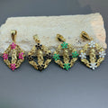 Wholesale Custom Metal Crystal Zircon Guadalupe Women Necklace Pendants Charms for Jewelry Making
