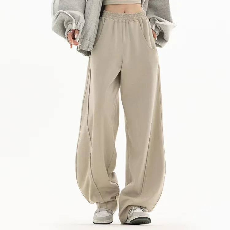 Wholesale OEM Fashion Custom  Casual High Waist Long Straight Womens Trousers Pants