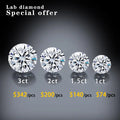 Wholesale Price HPHT CVD Diamond 0.5ct 1ct 1.5ct 2ct 3ct  DEF VVS-VS Round Cut Loose Lab Grown Diamond