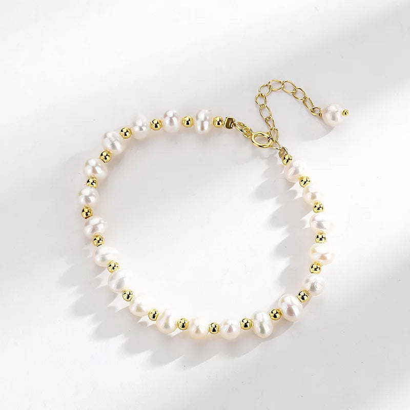 S925 Sterling Silver Baroque Pearl Bracelet Women Fashion Temperament Girlfriend Gift Beaded Bracelet