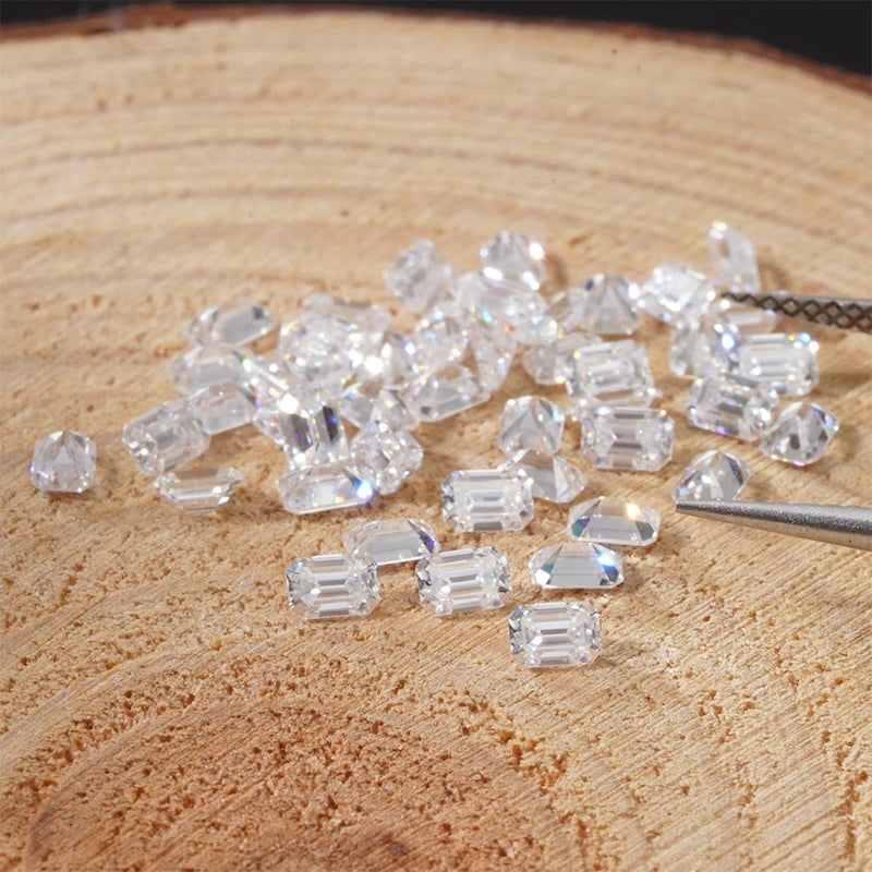 4x6mm Emerald Cut Small Sizes Melee Moissanite baguette Shspe Excellent White DEF Color Vvs Clarity Moissanite Factory Price