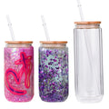 STARLII Wholesale Sublimation Snowglobe 10oz 20oz Blanks Double Wall Snow Globe Glass clear Tumbler With Pre Drilled Hole