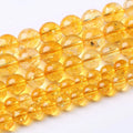Beaded Manufacturer Wholesale Natural Stone 6mm 8mm 10mm Gemstone Citrine Crystal Beads for Jewelry Making