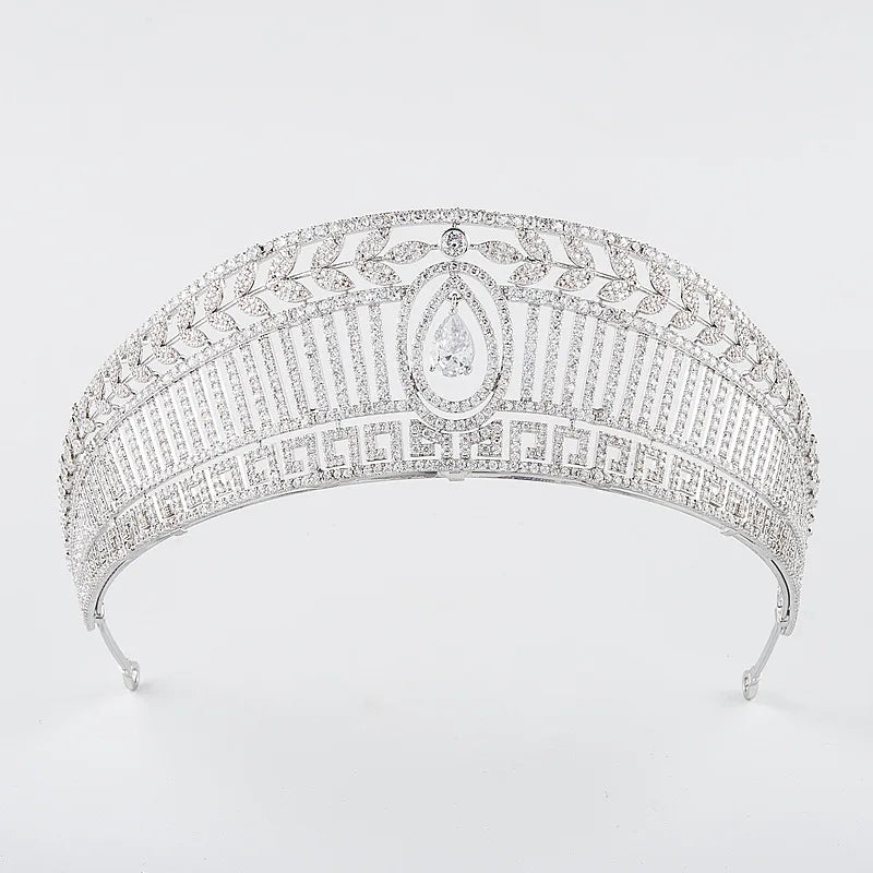 Spanish Royal Queen Letizia Princess Prussia Zircon Crown Bride Wedding Tiara