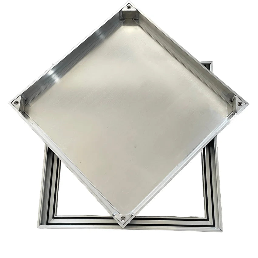 Suditek Aluminum Recess Manhole Cover Pool 3/5mm Thick Silver Color Engineer Grade Visibility Laser Custom Logo Easily Outdoor