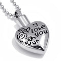 Flower Heart Jewelry Urn Pendant Ash Memorial Necklace Stainless Steel Heart Cremation Holder Keepsake I love You Religious