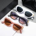 2024 QSKY Green Womens High Class Trendy Vintage Retro Metal Oval Frame Sunglasses for Men Cat Eye Small Shades UV400 Glasses