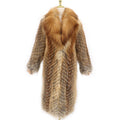 Long Real Fox Fur Woven Coat Breathable Waterproof Winter Customizable Fashion Draped