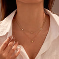 Statement Jewelry Necklace Stainless Steel Fresh Water Pearl Heart Pendant Hexagram Star Charm Chain Necklace for Women
