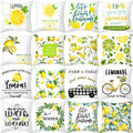 Summer Lemon Fruit Outdoor Style Pillow Cover Home Decorative Cotton Linen Throw Pillow Case 18x18 Inch Square Cushion Covers