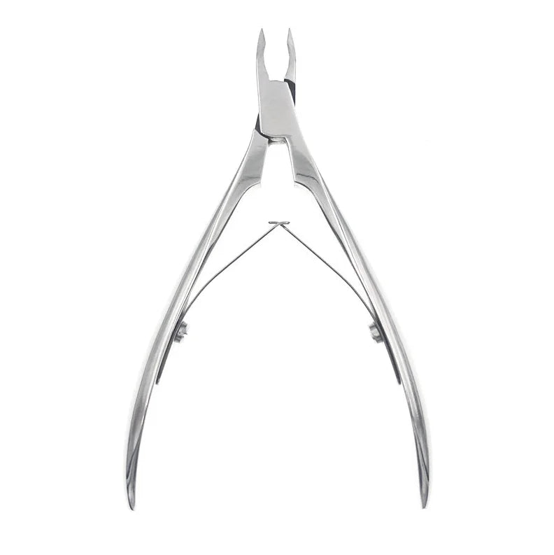 Surgical Grade Stainless Steel Nail Trimmer Long Handle Pro Salon Pedicure Care Cuticle Nipper Satin Finish Silver for Fingers