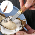 Portable Stainless Steel Shellfish Opener Wooden Handle Oyster Knife Handy Oyster Shucker for Seafood Cutting