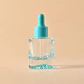 Customized Square Frosted Cosmetic Glass Dropper Bottle 30ml Flat Shoulder Serum Eye Essential Oil Push Button Dropper Bottle