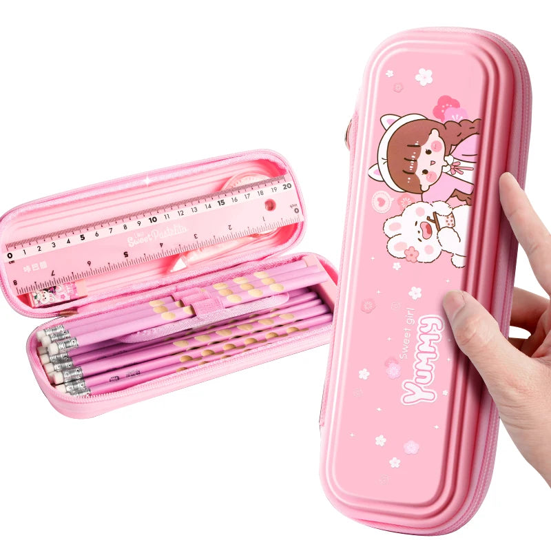 Cartoon Student Pencil Case Waterproof and Anti-Fouling Children's Stationery Supplies in Plastic and PU for School Use
