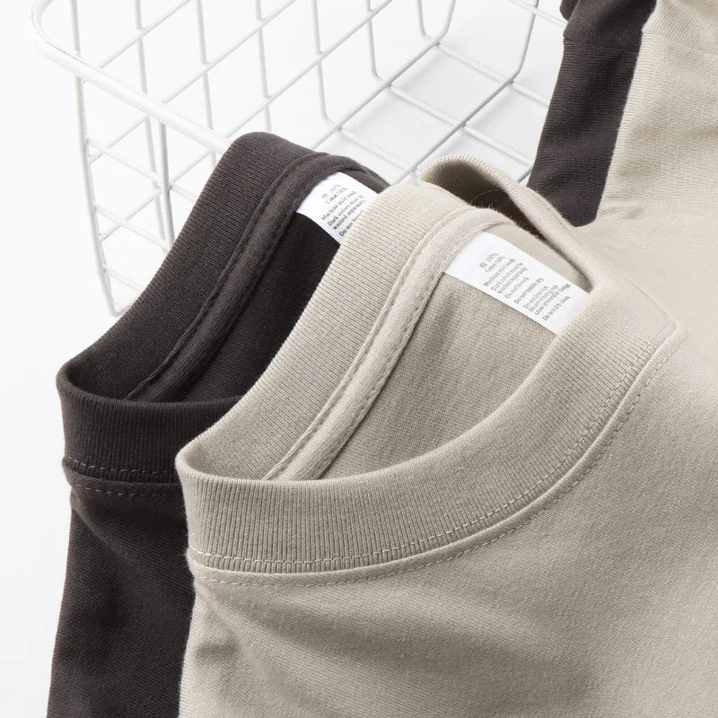 Wholesale Custom Logo Printed 250gsm Thick Cotton T-Shirts Unisex Oversized Blank Plain Tshirt for Men Vintage Tee