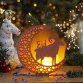 Ourwarm LED Wooden Light Lamps Ramadan Mubarak Tabletop Decorations for Muslim Home Parties