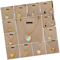 81 Design Fashion Jewelry Flower Clover Butterfly Necklace Real 18k PVD Gold Plated Stainless Steel Necklaces with Heart Pendant