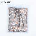 JUNAO 4*4mm 4*6mm 6*8mm Clear Iron on Crystals Swaro Iron Bottom Diamonds Wholesale Price Oval Hotfix Rhinestones Bulk for DIY