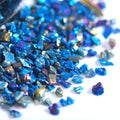 Hisenlee 200G Crushed Glass Irregular Stone Chunky Sequins Iridescent Flakes for DIY Nail Art 2-4MM Vase Filler Love Style