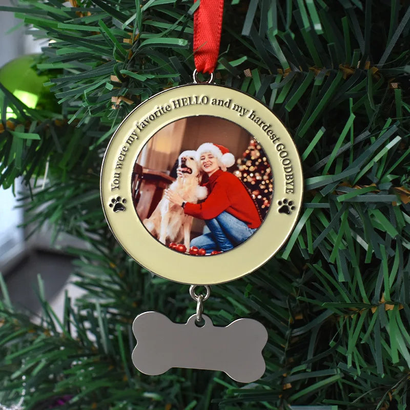 Pet Christmas Dog Bone Ornaments for Christmas Tree Sublimation Remembering Pets Memorial Ornaments