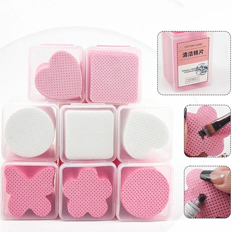 Private Label Graft 200Pcs Non-woven Eyelash Glue Cleaning Cotton Slices Multipurpose Sheet