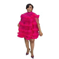 Sleek African Women Fashion Designs Mesh African Traditional Skirts Embroider African Prom Dress