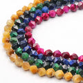 Natural Faceted Diamond Cutting Healing Energy Tiger Eye Round Faceted Gemstone Loose Beads for Jewelry Making