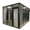 Customizable Full Height Office Double Frosted Glass Partition Wall Modern Aluminium Frame Adjustable Flexible for School