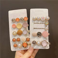 Women's Vintage Gold Metal Crystal Acrylic Hair Grip Pin with Stone Pearl Bling Rhinestone Designer Girls Hair Clips Set
