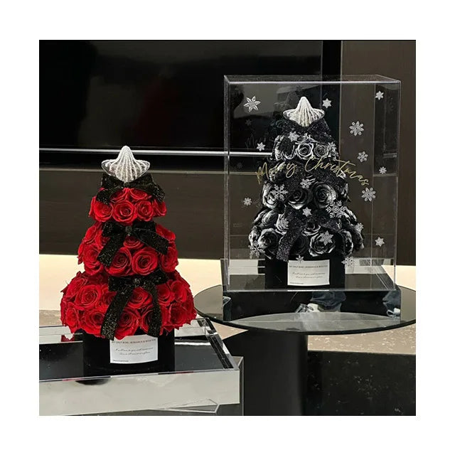 AM-PFE111 Ammy  Preserved Flowers Rose Christmas Tree Etaenal Rose Acrylic Gifts Box Romantic Christmas Gifts Decoration