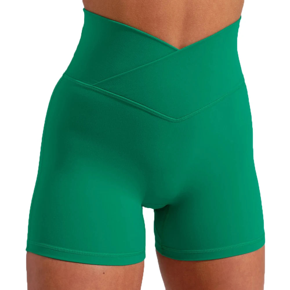 Soft Ropa Compression Stretchy V Shape Tummy Control Fitness Workout Gym Biker Running Shorts Women