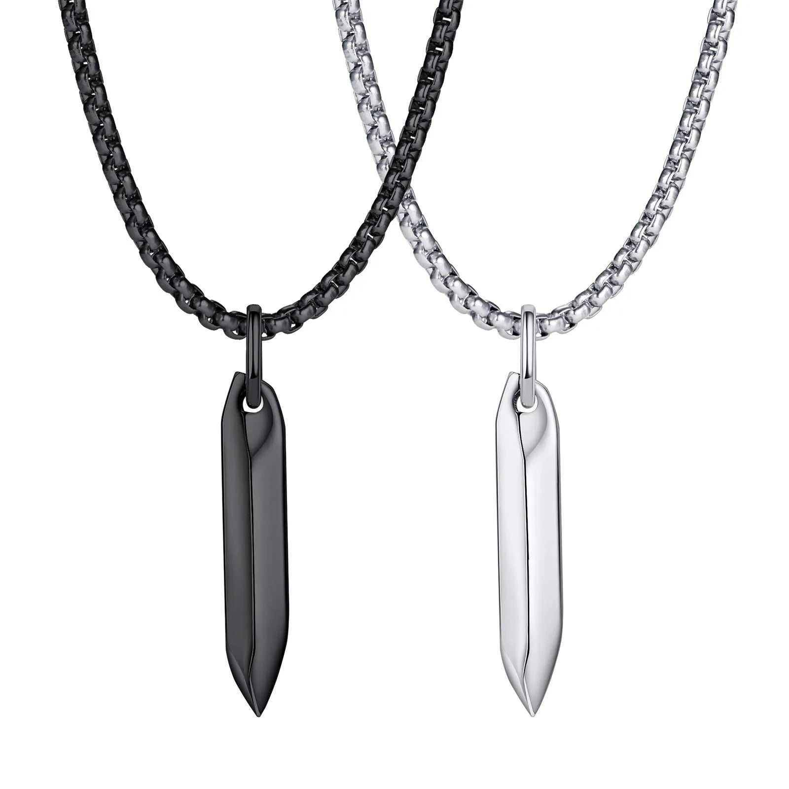 Custom Hip Hop Jewelry Personalized Stainless Steel Pointed Hexagonal Nail Pendant Necklace for Men Boys