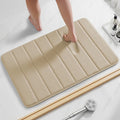 Eco-Friendly Anti-Slip Massage Bath Mat Striped Plant Print Modern Design Customized Color Diatomite Heart Shape PVC Backing