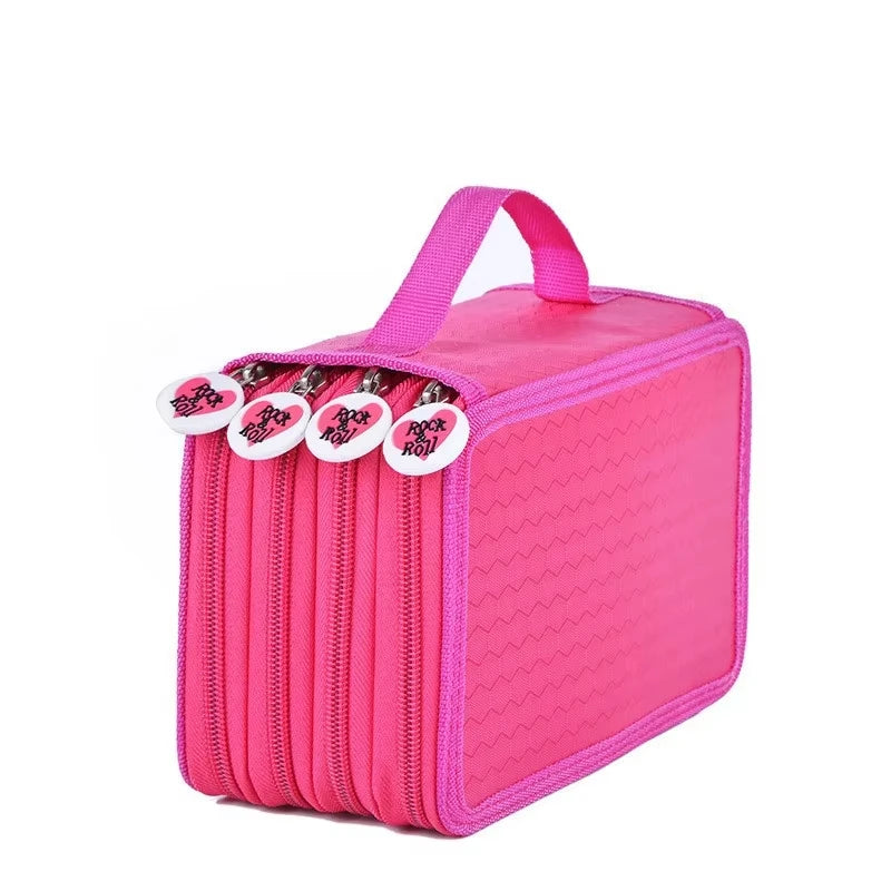 Custom School Waterproof Oxford Teenage Color Pencil Big Capacity Pencil Case