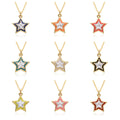 Shinny Design Enamel Jewelry Star Charms Collar Multicolor Enamel Necklace Star Necklace for Women