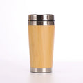 Natural Bamboo Tea Tumbler Insulated Stainless Steel Car Office Mug for Hot and Cold Beverages