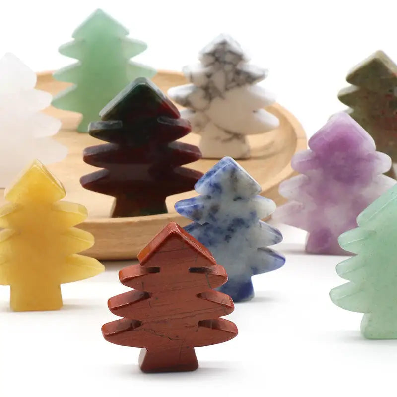 Promotional Healing Crystal Stones Pendant Mini Tree Desk Ornament Pocket Stone Home Office Christmas Decoration