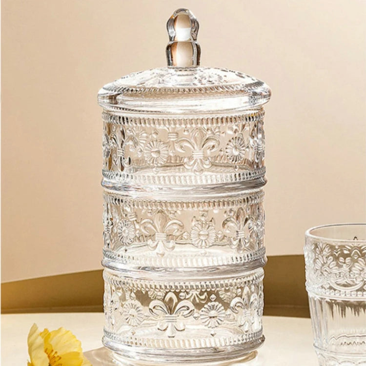 450ml European Style Dual-purpose Jewelry Biscuit Earrings Bracelet Candy Cylindrical Storage Jar