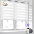 Smart Automation Motorized Zebra Window Blinds Built-In Installation Anti-Uv Waterproof French Style Factory Window System