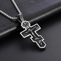 Retro Hip Hop Men's Christian Stainless Steel Casting Christ Jesus Pendant Eastern Orthodox Cross Pendant Necklace Jewelry