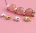 Real Sterling Silver Micro Paved CZ Diamonds Spacer Beads Rhinestone Circle Wheel Rondelle Crystal S925 Silver Spacer Bead